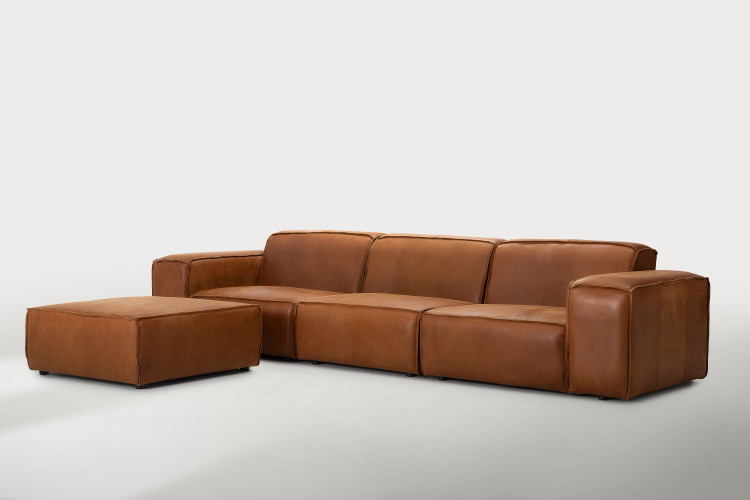 Jagger Leather Modular - Daybed - Whiskey Daybed Couches - 1