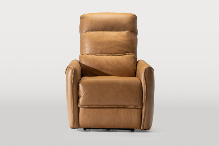 Monroe Electric Leather Recliner - Sahara Single Recliners - 1