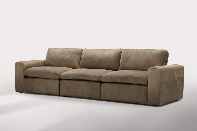 Bexley Modular 4-Seater Leather Couch - Dune 4 - Seater Couches - 1