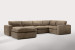 Bexley Leather Modular - Grand Corner Couch with Ottoman - Dune Modular Couches - 1