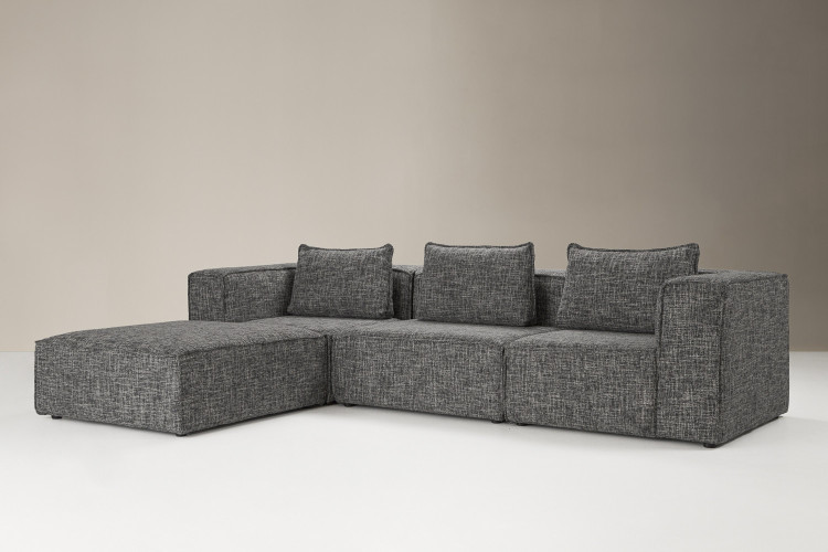 Montclair Modular - L-Shape Couch - Moonshadow Fabric Modular Couches - 1