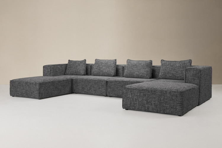Montclair Grand Modular Couch - Moonshadow Fabric Modular Couches - 1