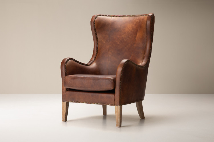 Wiltshire Leather Armchair - Mocha Armchairs - 2
