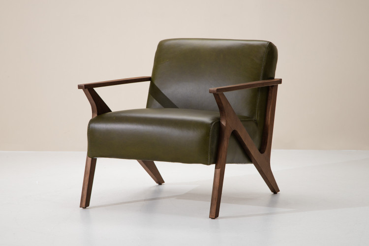 Melrose Leather Armchair - Olive Armchairs - 1