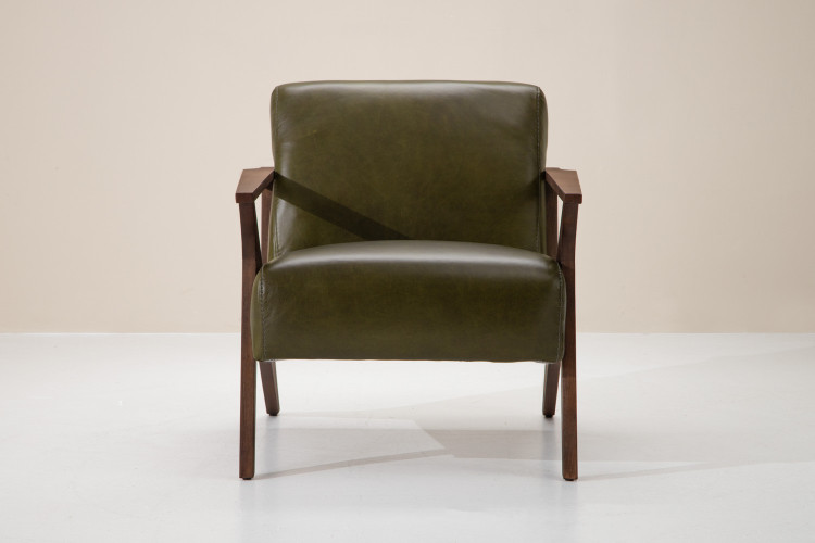 Melrose Leather Armchair - Olive Armchairs - 1
