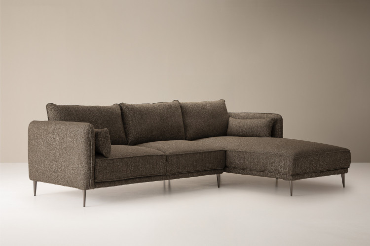 Ottavia L-Shape Couch - Wood Drift 3 Seater Fabric Couches - 2