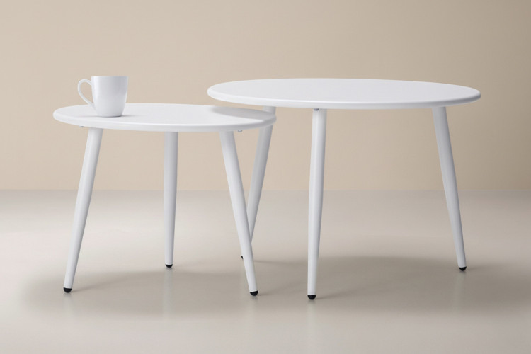 Aspen Nesting Coffee Table Set - White Patio Coffee & Side Tables - 1