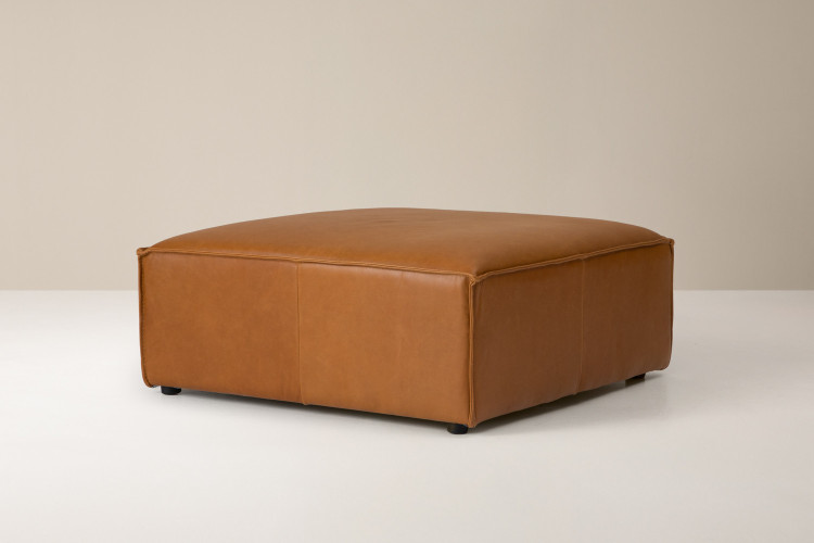 Montclair-Leather Ottoman-Desert Tan Ottomans - 1