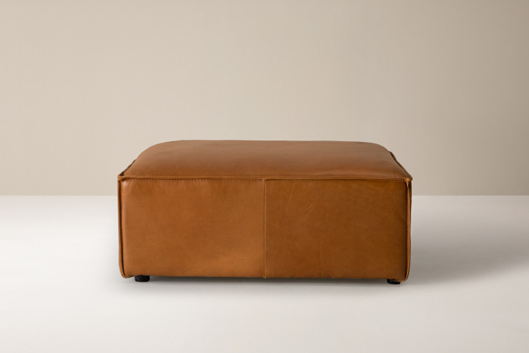 Montclair-Leather Ottoman-Desert Tan Ottomans - 1