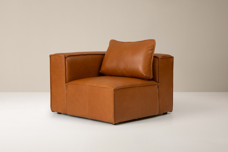 Montclair-Leather Corner Wedge-Desert Tan Modular Unit - Add-On - 1