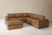 Bexley Leather Grand Corner Couch Set with Ottoman - Sahara Modular Couches - 4