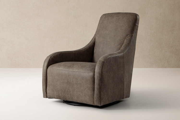 Vesper Leather Swivel Armchair - Dune Armchairs - 1