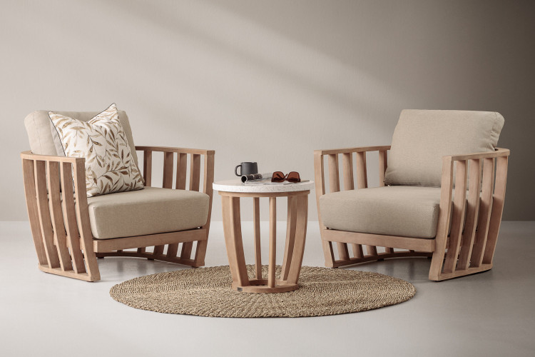 St Lucia Patio Cocktail Set - Taupe Patio Lounge Sets - 1