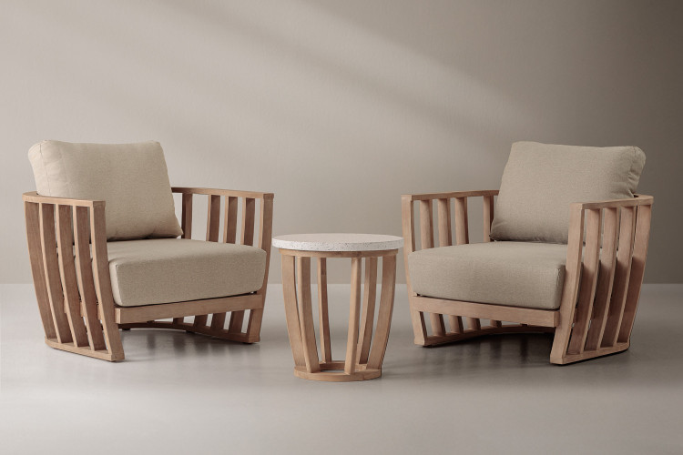 St Lucia Patio Cocktail Set - Taupe Patio Lounge Sets - 1