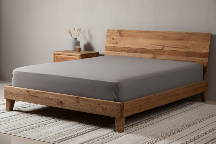 Hotel Collection Fitted Sheet - King - Grey Sheets - 3