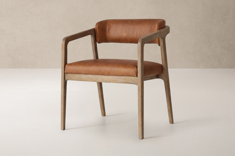 Wexford Leather Dining Chair - Aged Tan Dining Chairs - 1