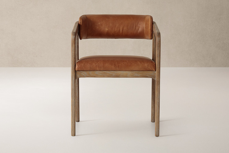 Wexford Leather Dining Chair - Aged Tan Dining Chairs - 1