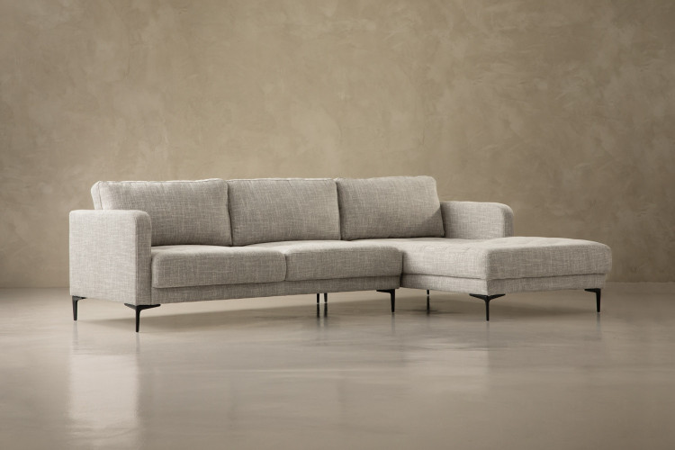 Hayden L-Shape Couch - Stormy Haze Fabric Corner Couches - 1