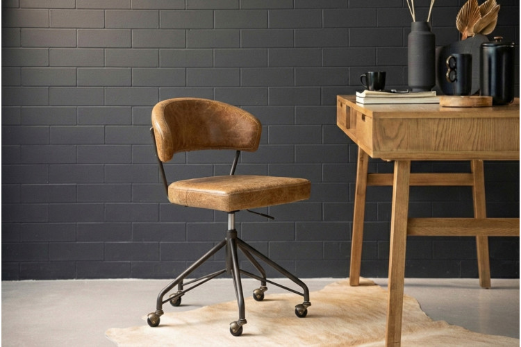 Phoebe Leather Office Chair - Dawn Tan Office Chairs - 1