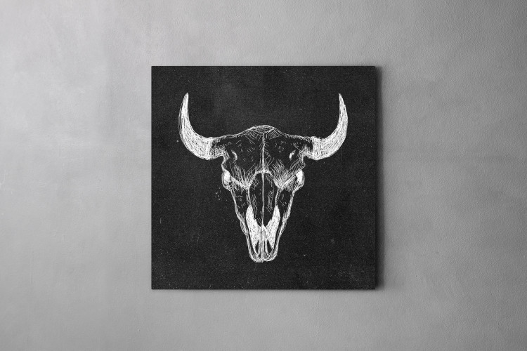 Premium Canvas - Skull Buffalo Canvas Art - 2