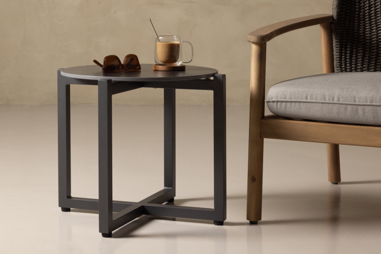 Zenith Patio Side Table - Charcoal Patio Coffee & Side Tables - 1