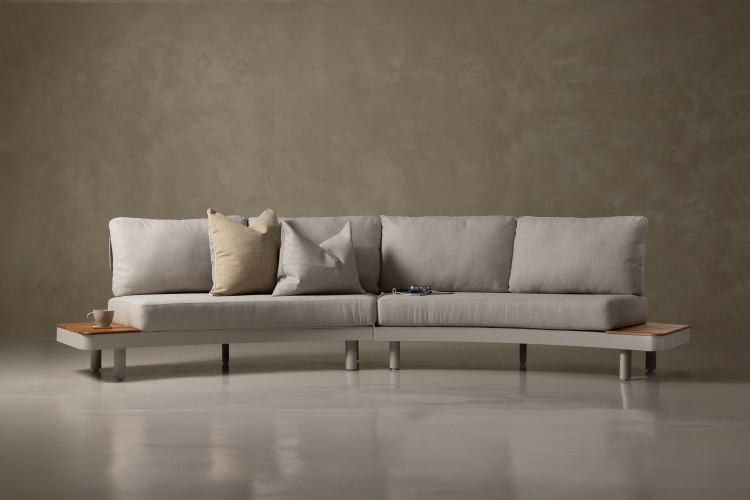 Barbados C-Shape Patio Couch Corner Patio Lounge Set - 1