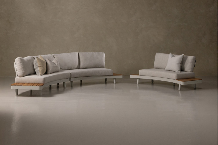 Barbados C-Shape Patio Lounge Set Corner Patio Lounge Set - 2