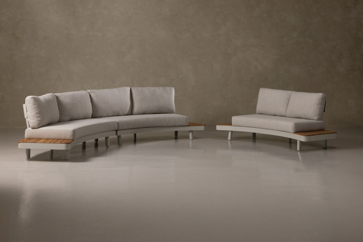 Barbados C-Shape Patio Lounge Set Corner Patio Lounge Set - 2