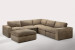 Bexley Leather Modular - Grand Corner Couch with Ottoman - Dune Modular Couches - 3