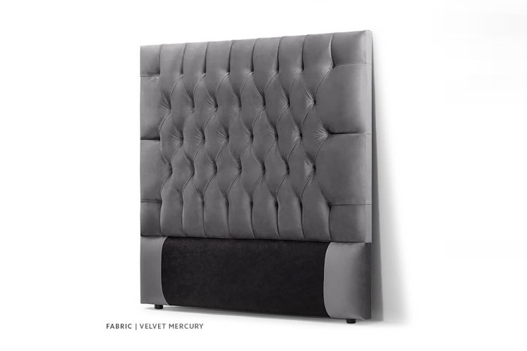 Catherine DB Headboard-Q-Velvet Mercury -