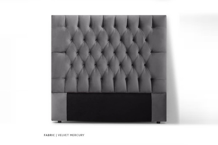 Catherine DB Headboard-Q-Velvet Mercury -