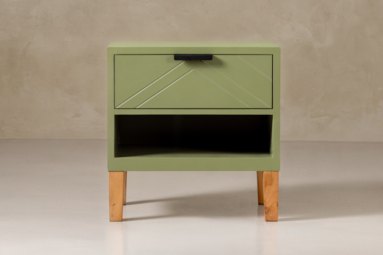 Nordik Bedside Table - Olive Pedestals and Bedside Tables - 1