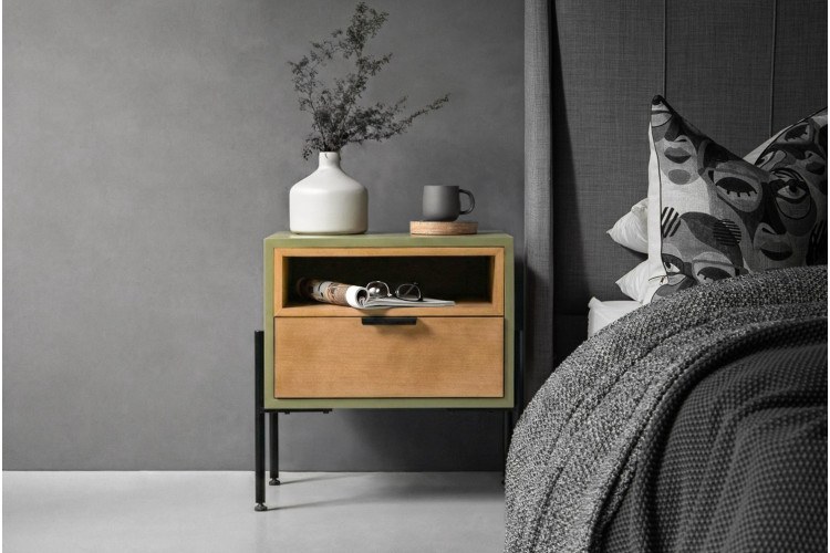Soluna Bedside Table - Olive Home - 1