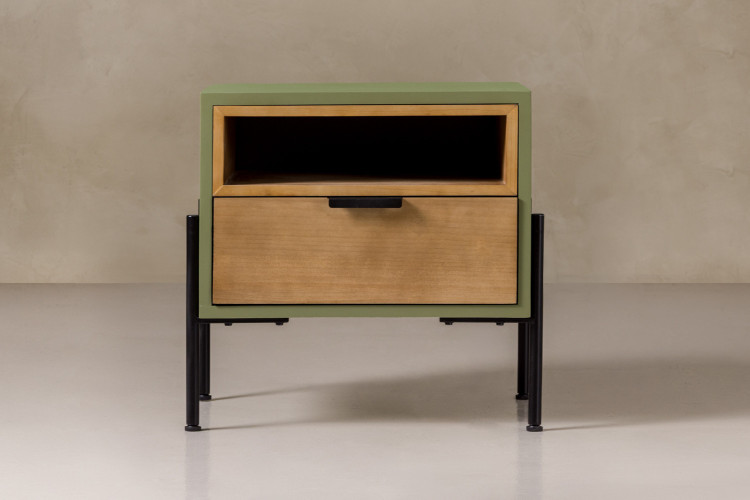 Soluna Bedside Table - Olive Home - 1