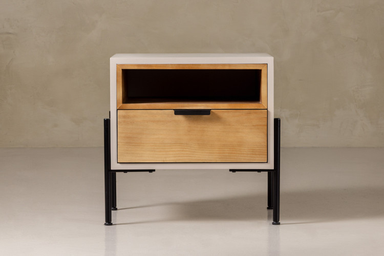 Soluna Bedside Table - Taupe Pedestals and Bedside Tables - 1