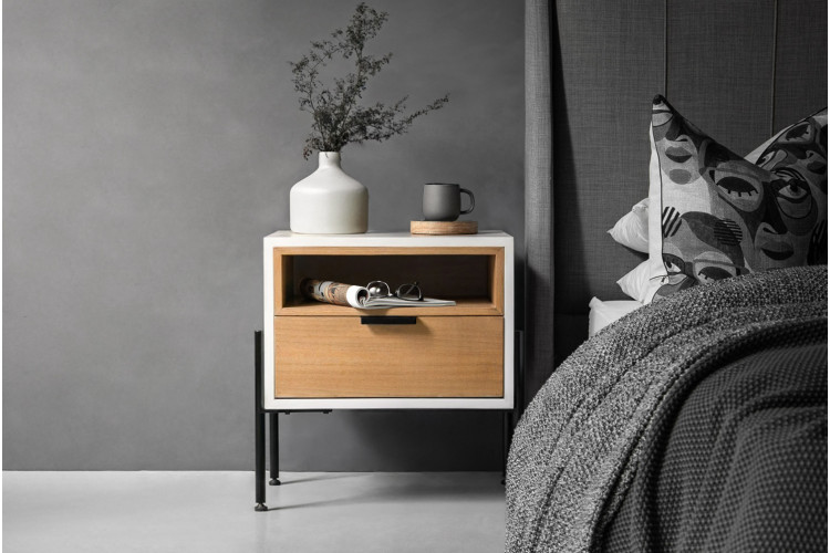 Soluna Bedside Table - White Home - 1
