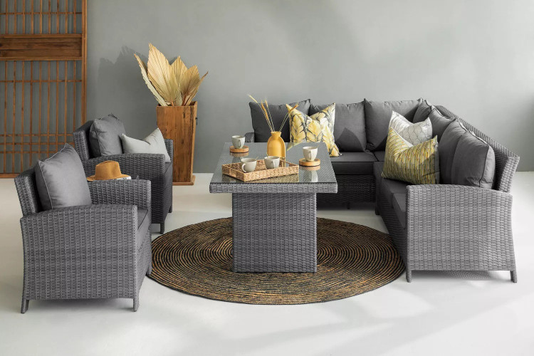 Gianmarco with Giulianna Patio Lounge Set - Charcoal Patio and Outdoor Lounge Furniture - 1