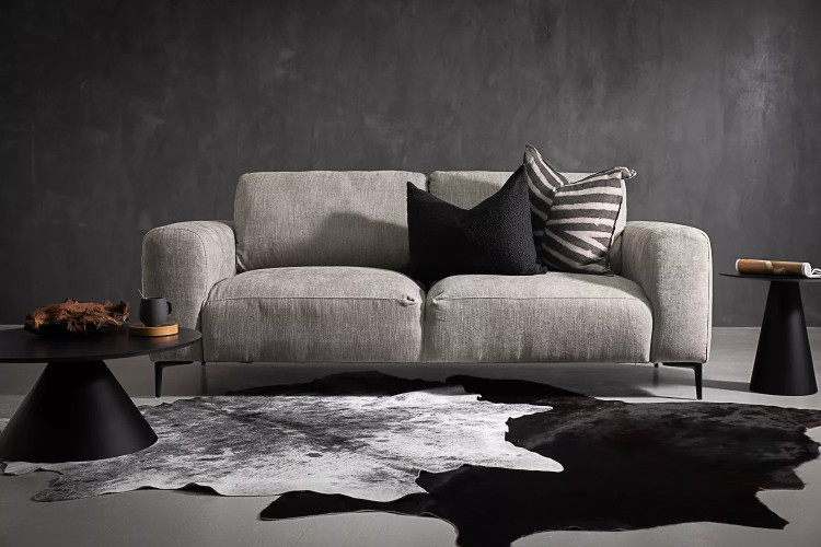 Horton 3-Seater Couch - Dove Grey 3 Seater Fabric Couches - 1