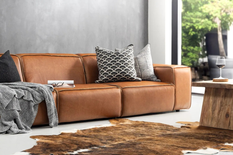Jagger Leather Modular - 4-Seater Couch - Desert Tan 4-Seater Leather Couches - 1