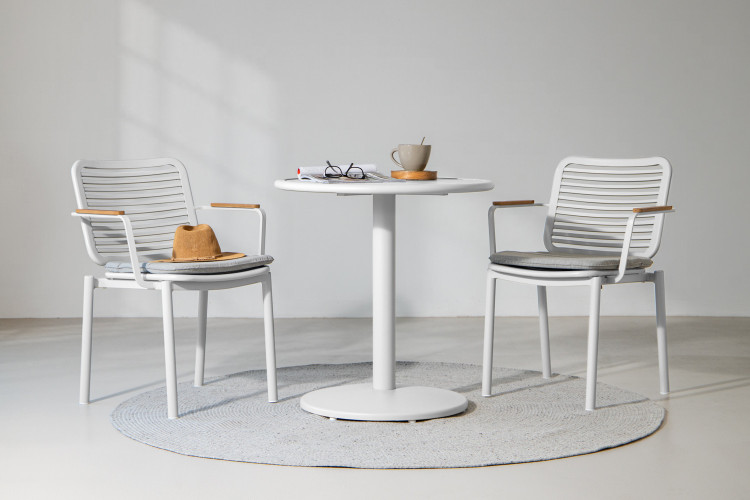 Genoa Patio Dining Table - White Patio Dining - 1