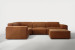 Jagger Leather Modular - Corner Couch With Ottoman - Whiskey Leather Corner Couches - 3