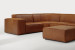 Jagger Leather Modular - Corner Couch With Ottoman - Whiskey Leather Corner Couches - 6