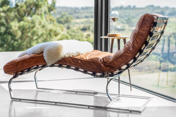 Morello Leather Lounger - Vintage Brown Leather Loungers - 1