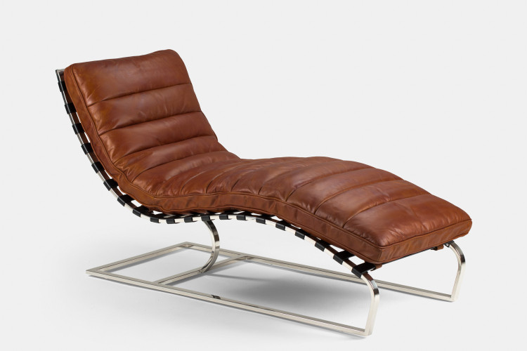 Morello Leather Lounger - Vintage Brown Leather Loungers - 1