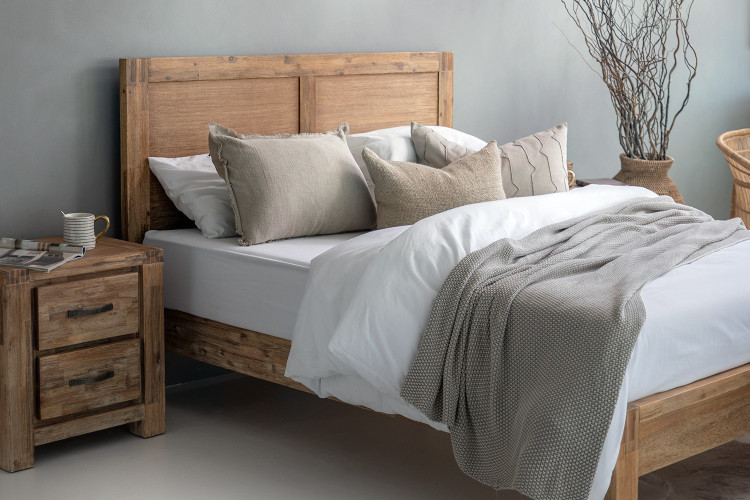 Vancouver Acacia Wood Bed - King XL King Extra Length Beds - 1
