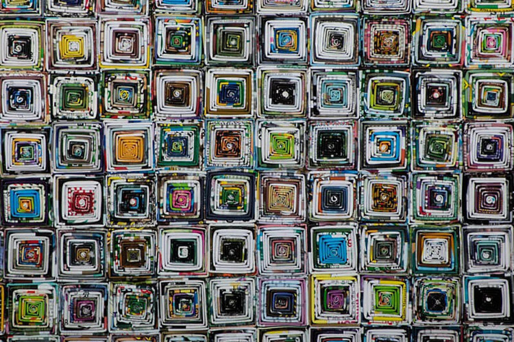 Colour Squares - 3D Paper Art 3D Wall Art - 1