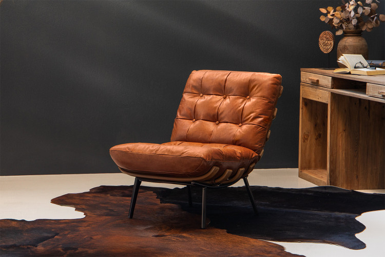 Fidel Leather Chair - Tan Occasional Chairs - 1