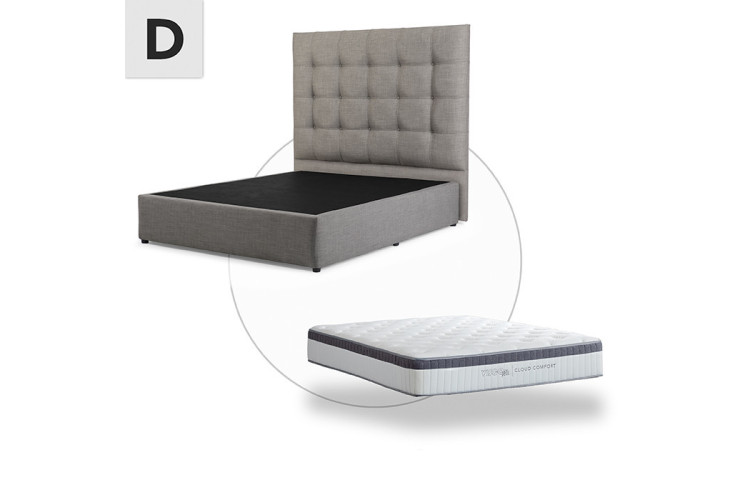 Double Bed - Double Mattress - Alaska Grey - Ariella Bed Combo - 