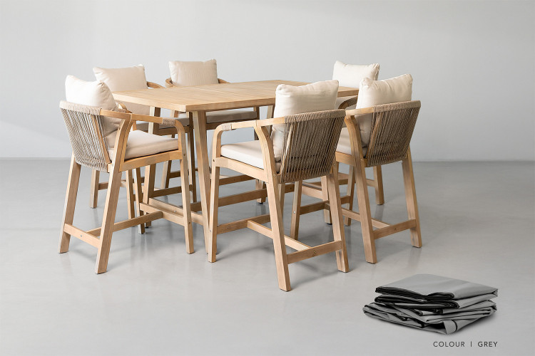 Protective Cover - Luciana 6-Seater Patio Cocktail Set - Grey Protective Covers - 1