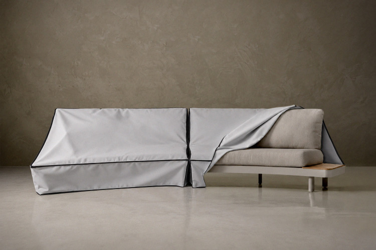 Protective Cover - Barbados C-Shape Patio Couch - Grey Protective Covers - 1